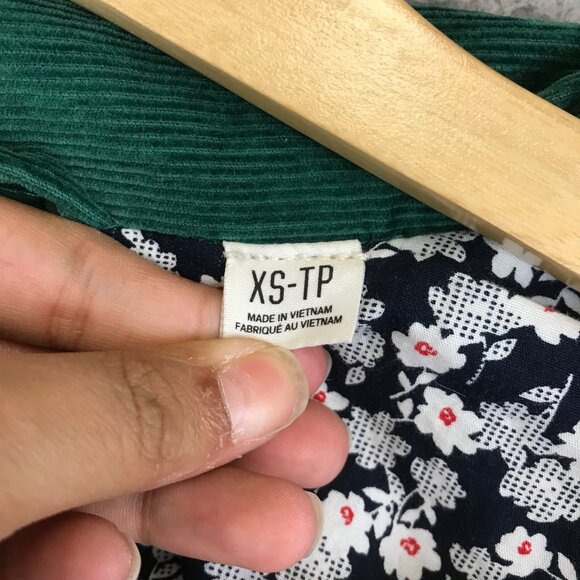 BDG Delia Corduroy Embroidered Varsity Jacket SZ XS Green - Picture 7 of 12